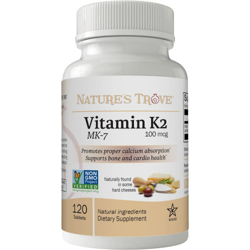 Nature's Trove Vitamin K2 MK7 Supplement, 100 мкг, 120 штук, веганська