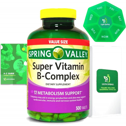 Возможно, вы имели в виду: Spring Valley Super B-Complex Tablets, 500 Count Dietary Supplement with Exclusive Vitamins & Minerals A to Z - Better Light Spring Guide (2 Items)