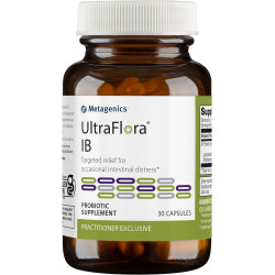 Metagenics UltraFlora IB - Полегшення при випадкових кишкових розладах* - Пробіотики для здоров'я травлення* - Проти здуття живота для чоловіків і жінок* - 60 мільярдів КУО - Без ГМО, без глютену, вегетаріанське - 30 капсул