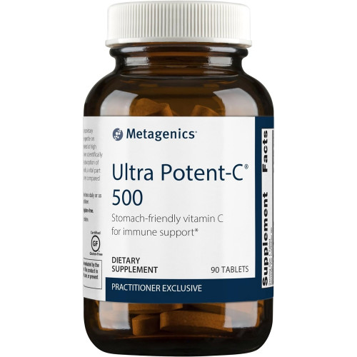 Metagenics Ultra Potent-C Вітамін С 500 мг - ніжна буферна добавка вітаміну С для підтримки імунітету, призначена для запобігання розладу шлунка - 90 шт.