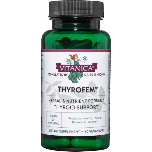 Vitanica ThyroFem, Поддержка щитовидной железы, веганский продукт, 60 капсул