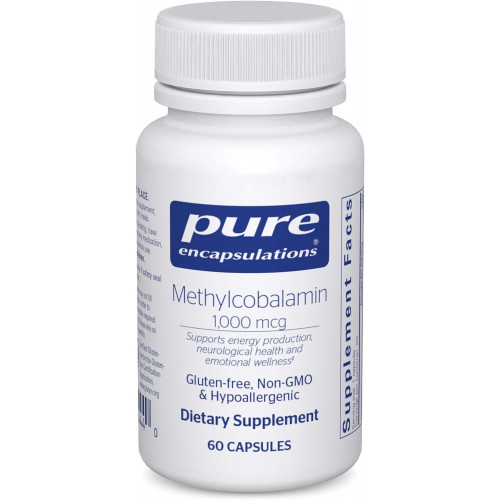 Pure Encapsulations Methylcobalamin 1000 mcg - Вітамін B12 добавка для підтримки пам'яті та здоров'я нервів - Вітамін B12 у капсулах преміум-класу - 60 капсул