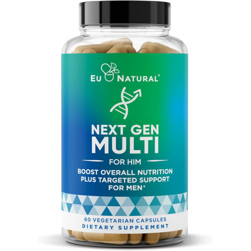 Next Gen Multi for Him Advanced Men’s Multivitamin Supplement – ​​26-in-1 Multiblend для росту бороди та волосся, чоловічого репродуктивного здоров’я, метаболізму, серця, шкіри, підтримки простати тощо – 60 овочевих капсул