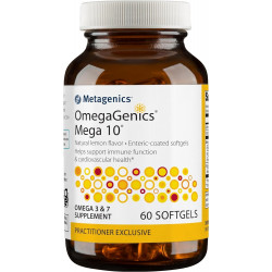 Metagenics OmegaGenics Mega 10–330 мг ЭПК и 170 мг ДГК — без рыбного послевкусия — для здоровья сердца и иммунной системы* — добавка без ГМО и глютена — 60 мягких таблеток