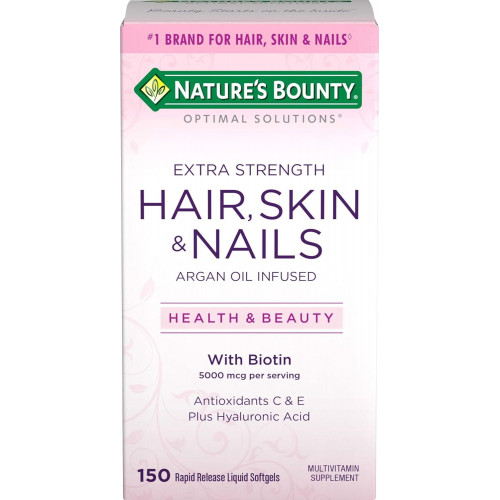 Nature's Bounty Optimal Solutions Hair Skin & Nails Extra Strength Softgels, 150 шт. (упаковка з 1 шт.) Упаковка може відрізнятися