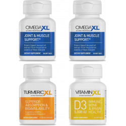 4 Pack Immune Supporting Bundle - (2) Omega XL 60 Count + Turmeric + Vitamin XL D3 - to Support Optimal Immune Health