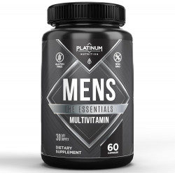 Platinum Nutrition, The Essentials, мультивитамины для мужчин, витамины A, B, C, D, E, цинк. Иммунная поддержка, антиоксидантная фруктово-энергетическая смесь. 60 капсул