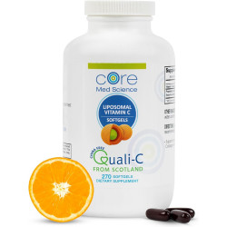 Liposomal Vitamin C 1000mg від Core Med Science, 270 капсул - Натуральна ліпосомальна добавка вітаміну C без ГМО, яка сприяє здоровій шкірі - Підсилює імунну систему для дорослих, підтримує утворення колагену