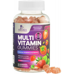 Мультивітаміни Gummies для дорослих, Daily Gummy Vitamin для жінок і чоловіків, Extra Strength Immune Health Support Supplement with Vitamins A, C, D, E, B-6, B-12, Zinc and more - Non-GMO, Berry - 120 Gummies