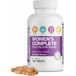 Bronson ONE Daily Women’s Complete Multivitamin Multimineral One Daily Multi для активних жінок, 180 таблеток