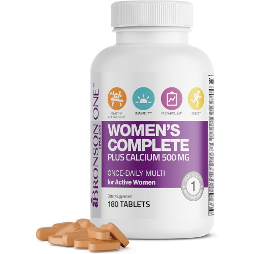 Bronson ONE Daily Women’s Complete Multivitamin Multimineral One Daily Multi для активних жінок, 180 таблеток