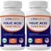 Vitamatic Folic Acid 1000 мкг (1 мг) - Вегетарианские таблетки - 1667 мкг DFE - Витамин B9 (240 штук (упаковка из 2))