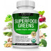 Organic Super Greens Capsules Superfood Fruit Veggie Supplement - 28 потужних природних інгредієнтів з люцерною, коренем буряка, терпкою вишнею та імбиром для підтримки імунітету та енергії, для чоловіків, жінок, 60 таблеток