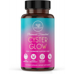 Cyster Glow Supplement - 9-в-1 Premium Myo-Inositol & D-Chiro Inositol Blend - Гормональний баланс і підтримка здорової функції яєчників для жінок - 120 вегетаріанських капсул