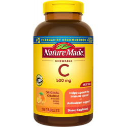 Nature Made Chewable Vitamin C 500 мг, дієтична добавка для підтримки імунітету, 150 таблеток, запас на 150 днів