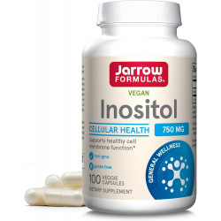 Jarrow Formulas Inositol 750 мг, дієтична добавка, підтримка печінки для клітинного здоров’я та загального самопочуття, 100 овочевих капсул, запас до 100 днів