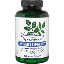 Vitanica Women's Symmetry, Высокоэффективные мультивитамины для ежедневного использования, веганские/вегетарианские, 180 капсул