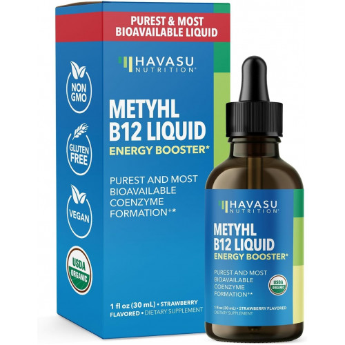 Показано переклад для запиту Organic Methyl B12 Liquid Drops | Methylcobalamin B12 Vitamin Energy Boost | Methylated B12 Purest and Most Bioavailable Form for B12 Pathway | Brain & Nerve | Non-GMO, Vegan, Strawberry Flavored, 30mL