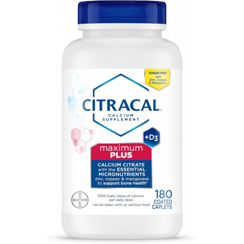 Citracal Maximum Plus, 650 мг цитрату кальцію, легкозасвоюваний і добре розчинний з 25 мкг (1000 МО) вітаміну D3, підтримка здоров’я кісток, добавка кальцію для дітей старше 12 років, 180 кілограмів