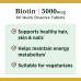 Nature's Bounty Biotin, вітамінна добавка, підтримує метаболізм для клітинної енергії та здоров’я волосся, шкіри та нігтів, 5000 мкг, 60 швидкорозчинних