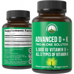 Возможно, вы имели в виду: Peak Performance Advanced Vitamin D 5000 IU with All 3 Types of Vitamin K Vitamin D3 and Vitamin K2, K1, MK7 (MK7), MK4 Supplement. 60 Small and Easy to Swallow Vegetable Pills (5000 IU)