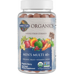 Garden of Life Organics Men 40+ Gummy Vitamins - Berry - Organic Organic, Non-GMO, Vegan, Kosher Complete Multi - Methyl B12, C & D3 - Без глютену, сої та молочних продуктів, 120 справжніх фруктів Gummies