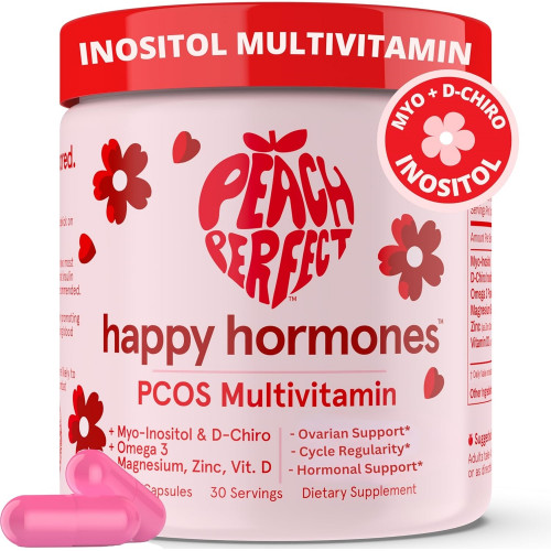 Happy Hormones, поливитамины СПКЯ, смесь мио-инозитола и D-хиро-инозитола 40:1 + омега-3 + витамин D3 + магний + цинк – гормональный баланс 30 SVG