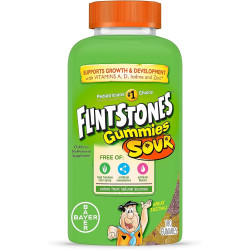 Flintstones Sour Gummy витамины для детей, мультивитаминные жевательные конфеты для детей с витаминами C, B6, B12, A и витамином D, поддерживают рост и развитие детей, 180 шт.