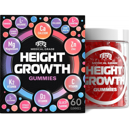 Вітаміни Gummies для збільшення росту, добавка Grow Tall, кальцій, магній, цинк, ашваганда, глюкозамін, мультивітаміни для підлітків, дітей і дорослих