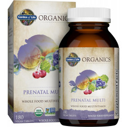 Garden of Life Organics Женские пренатальные поливитамины с витаминами D3, B6, B12, C и железом, фолатом для энергии и здорового развития плода – органические, без ГМО, без глютена, веганские, 60-дневный запас