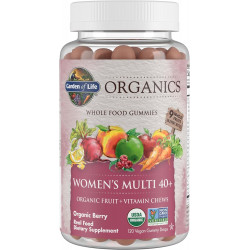 Garden of Life Organics Women 40+ Gummy Vitamins - Berry - Organic Organic, Non-GMO, Vegan, Kosher Complete Multi - Methyl B12, C & D3 - Без глютену, сої та молочних продуктів, 120 справжніх фруктів Gummies