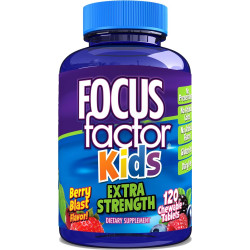 Focus Factor Kids Extra Strength Daily Chewable for Brain Health Support, 120 Count – Вітаміни – Якісна формула – Безглютенові та молочні добавки для дітей – Без штучних підсолоджувачів