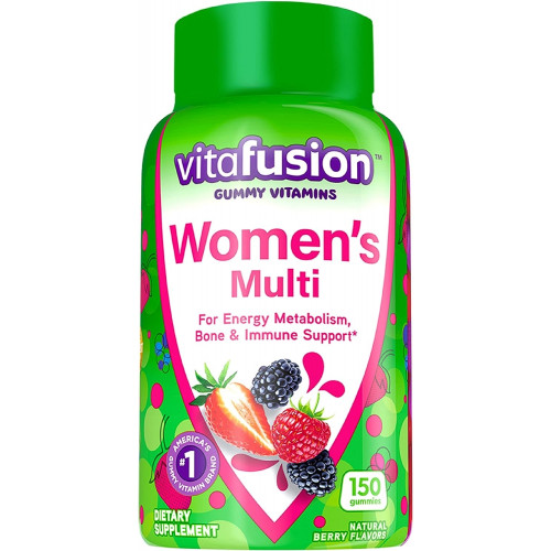 Vitafusion Womens Multivitamin Gummies, щоденні вітаміни зі смаком ягід для жінок з вітамінами A, C, D, E, B-6 і B-12, Американська марка клейових вітамінів номер 1, запас на 75 днів, 150 шт.