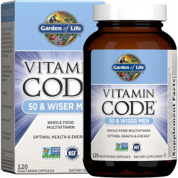 Garden of Life Multivitamin for Men, Vitamin Code 50 & Wiser Men's Raw Whole Food Вітамінна добавка з пробіотиками, вегетаріанська, 120 капсул