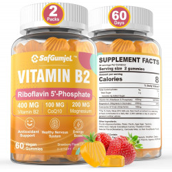 Возможно, вы имели в виду: Bioactive Form Vitamin B2 Riboflavin 400mg Gummies,Riboflavin-5-Phosphate,Energy,Skin Cellular Health Supplement,Nervous System Support,Sugar Free B2 Vitamin 400mg with Magnesium,CoQ10,Vegan,120 Cts