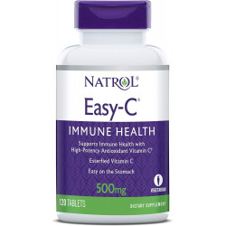 Natrol Easy-C Immune Health, пищевая добавка, поддерживает здоровье иммунитета с помощью мощного антиоксиданта витамина С, таблетки, 500 мг, 120 шт.