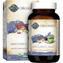 Garden of Life Organics Men's One Daily Whole Food Multivitamins - 60 таблеток, Vegan Mens Multi для здоров'я та гарного самопочуття, органічні чоловічі вітаміни та мінерали, вітамін C, цинк