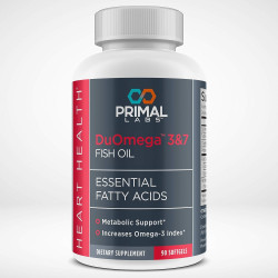 Добавка с рыбьим жиром Primal Labs DuOmega 3 и 7 с омега-3, 90 шт.