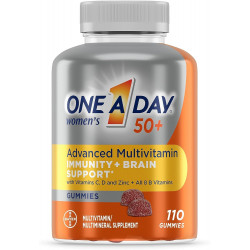 One A Day Women's 50+ Gummies, Advanced Multivitamin For Women, Вітаміни для підтримки мозку та імунітету, полівітаміни з комплексом вітамінів групи B Super 8, 110 шт.