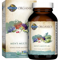 Garden of Life Organics Whole Food Multivitamins for Men 40+ 120 Tablets, Vegan Mens Multi for Health & Well-Being Certified Organic Whole Food Multivitamins & Minerals for Mens старше 40 Чоловічі вітаміни