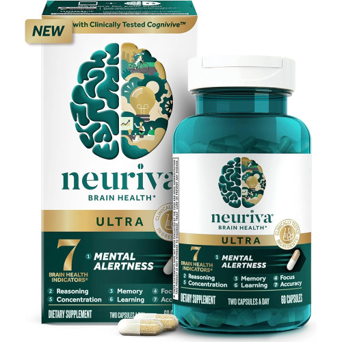 Возможно, вы имели в виду: NEURIVA Ultra Decaffeinated Clinically Tested Nootropic Brain Supplement for Mental Alertness, Memory, Focus & Concentration, Cognitive, Neurofactor, Phosphatidylserine, Vitamins B6 B12, 60 Capsules