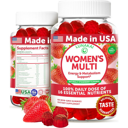 Возможно, вы имели в виду: Women's Multivitamin Gummies - Tastiest Proprietary Formula - 100% Daily Value of 16 Essential Vitamins and Minerals (Vitamins A,B,C,D,E) Healthy,Non-GMO Chewable Womens Multivitamin Gummy, 60 Count