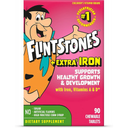 Flintstones The Chewable Kids Multivitamin с витамином C, D, B12 и железом для малышей, 90 COUNT