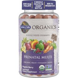 Показан перевод для запроса Garden of Life Organics Prenatal Gummies Multivitamin with Vitamin D3, B6, B12, C and Folate for Healthy Fetal Development – Organic, Non-GMO, Gluten-Free, Vegan, Berry Flavor, 30 Day Supply