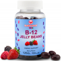 B12 Jelly Beans - Жувальні вітаміни Gummies для дітей - Дитячі вітамінні добавки - Vegan Energy Жувальна добавка B12 Gummy Supplement - 120 ягідних бобів