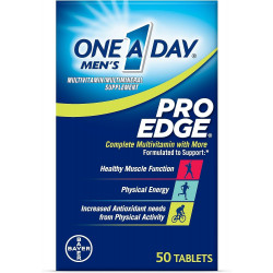 One A Day Men’s Pro Edge Multivitamin, добавка з вітаміном A, вітаміном C, вітаміном D, вітаміном E та цинком для підтримки імунного здоров’я* та магнієм для здорової роботи м’язів, 50 таблеток