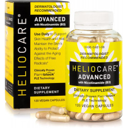 Добавка Heliocare Advanced никотинамид B3: ниацинамид 500 мг и экстракт Fernblock PLE 240 мг на порцию — поддерживает здоровье клеток кожи благодаря богатому антиоксидантами витамину B3 и ниацину — 120 веганских капсул