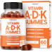 ADK Gummies Вітамін D3 K2 Gummies (60 жучок без цукру) Вітамін D3 K2 10000 МО/ 5000iu - Адк Вітамінна добавка - Вітамін АДК - Вітамін D&K - Адк 10 вітамінів - Веган - Не ГМО - США Виготовлені