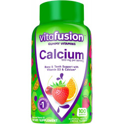 Vitafusion Chewable Calcium Gummy Vitamins for Bone and Teeth Support, Fruit and Cream Flavored, America's Number 1 Gummy Vitamins, 50-денний запас, 100 шт.