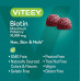 Жувальні цукерки з біотином для волосся, шкіри та нігтів 10 000 мкг - жувальні цукерки для росту волосся, здорове сяйво шкіри, сильний здоровий ріст нігтів - веганські, без глютену, без желатину, без ГМО - зі смаком жувальної малини